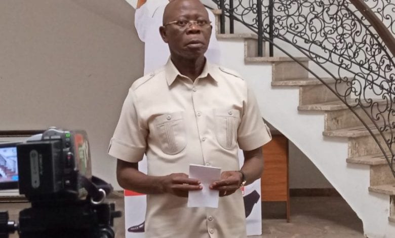 Edo election: “I am sorry for any of the things that I said” – Oshiomhole begs Igbinedion